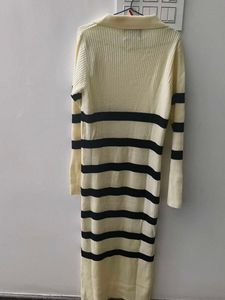 Striped Knit Midi Dress