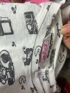 Free Size Ginger Fun Print White Top