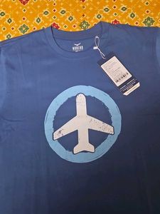 Blue Airplane Graphic T-Shirt