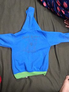 Blue Graphic Zip-Up Hoodie