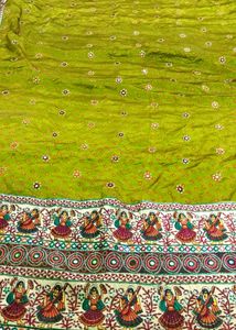 Gujarati work saree on badni print With Blouse