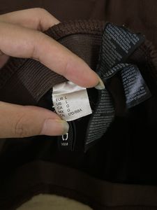 Brown Lace Trim Mini Skirt
