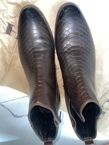 Coach Brown Croc Chelsea Boots