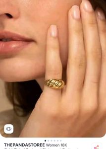 croissant💍 Gold Twisted Rope Rin