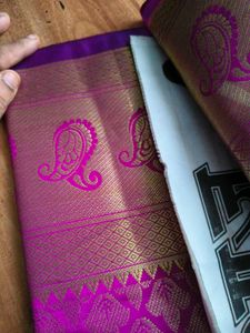 very new purple n blue kanjivaram saree..