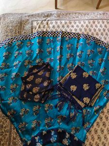 Blue Floral Lehenga Choli Set