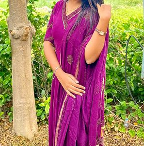 Burgundy Anarkali Suit Set ♥️