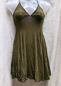 Olive Green Halter Dress