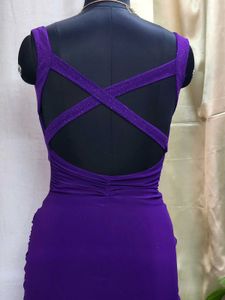 Purple Ruched Bodycon Dress, Price Fixed!..