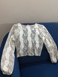 Elegant Lace Trim Bolero Top