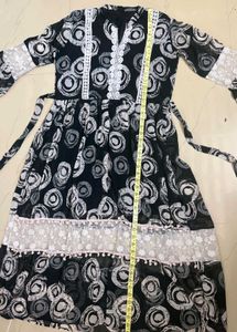 Patterned Black Dress