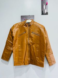 Zara Leather Jacket Brown Color Xl Siz