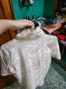 Marble Pattern Collared Top
