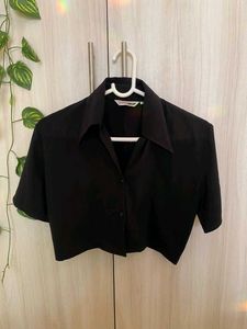 Black Crop Top Shirt