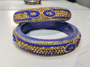 Blue Golden Lakh Bangles