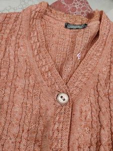 Peach Knit Cardigan