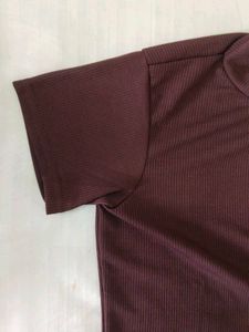 Brown Mock Neck Tee