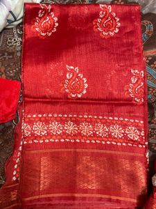 Red Paisley Saree