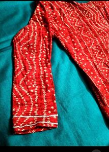 Red Jaipuri Print Straight kurta ❤️