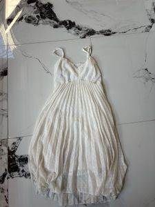 White Pleated Dress