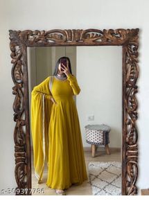 Anarkali Yellow Suit