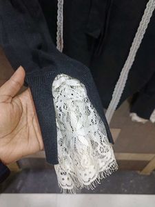 Chic Black Tie Neck Top