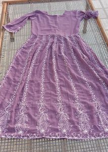 Chikankari Anarkali Long Kruti