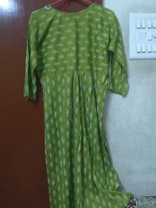Green Embroidered nyra cut frock.