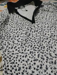 Black &amp; White Print Mini Dress