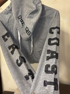 Gray Cropped Hoodie