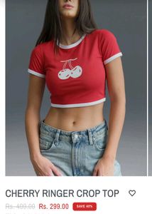 Bonkers Corner Cherry Red Top With Tag