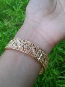 Gold Tone Filigree Bangle Bracelet