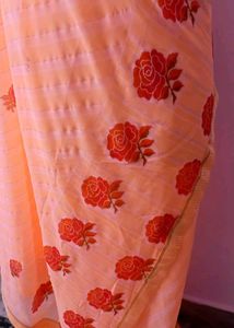 Peach Floral Saree