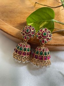 Lakshmi Temple Jhumka Earrings .
