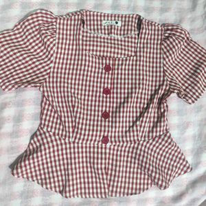 Red Gingham Top ❤️