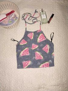 Cute Watermelon Print Halter Top