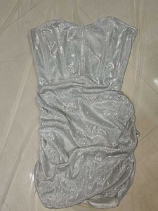 Sparkly Silver Mini Dress