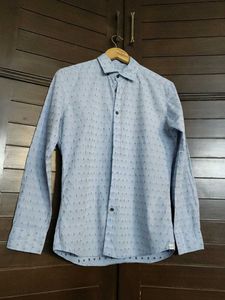 Jillstuart Men Blue Standard Fit Printed Shirt
