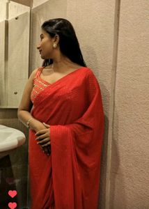Glass Fitted Red Blouse