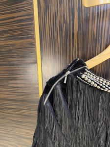 Zara Fringed Embellished Vest Check description