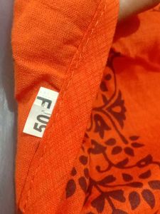 Vibrant Orange 🧡 Printed Cotton Kurti  🏵️