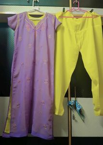 Salwar Kameez Set - Yellow &amp; Lavender Suits