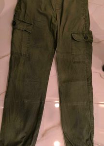 Olive Green Casual Pants