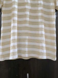 White And Golden Mesh T-shirt For Beaches