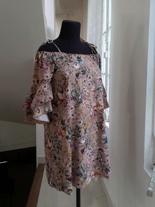 ZARA Floral Off-the-Shoulder Dress