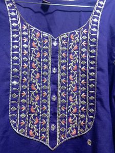 Purple Embroidered Kurti