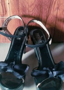 Block Heel With Black Bow