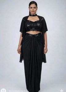 black indo western dress