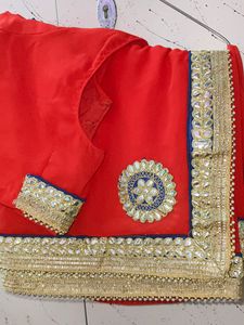 Red Beautiful Work Saree