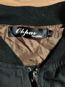 Black Bomber Jacket with U.S. Patch